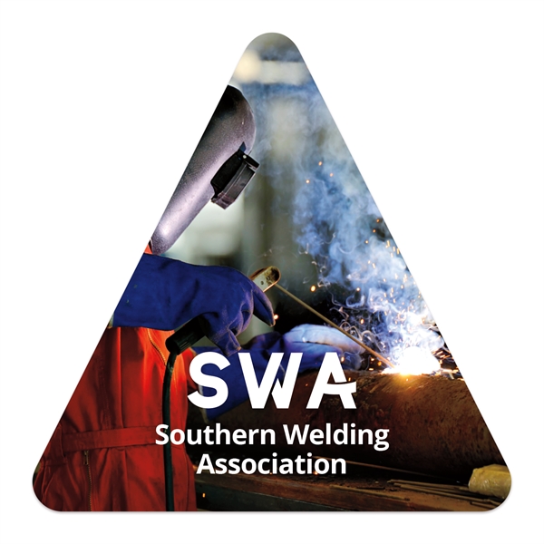 3" x 3" triangle shaped white static vinyl decal with static... from ASI 56950 Gill Studios Inc / Gill-Line®