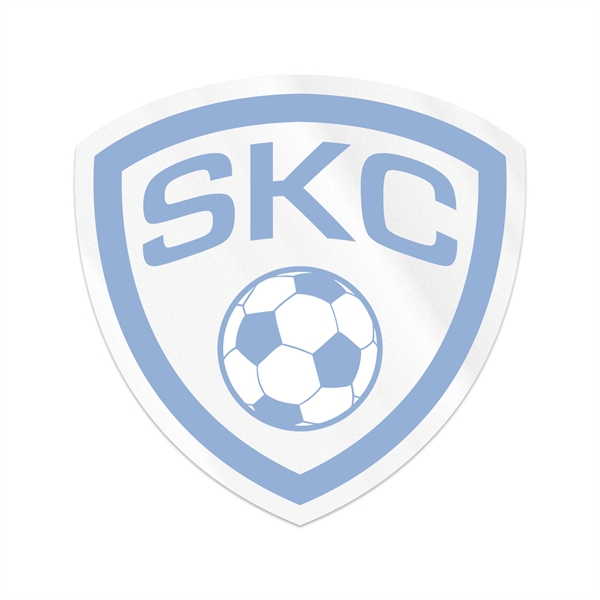 3" x 3" shield shaped clear polyester decal with permanent adhesive... from ASI 56950 Gill Studios Inc / Gill-Line®