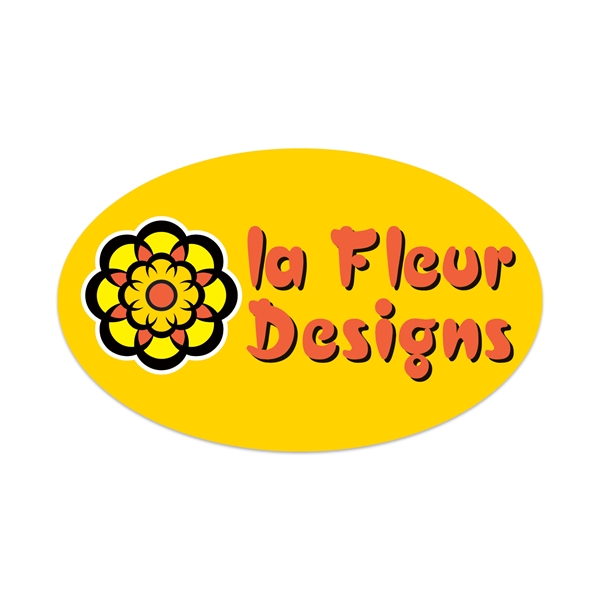 3" x 4.5" oval shaped white vinyl decal with removable adhesive... from ASI 56950 Gill Studios Inc / Gill-Line®