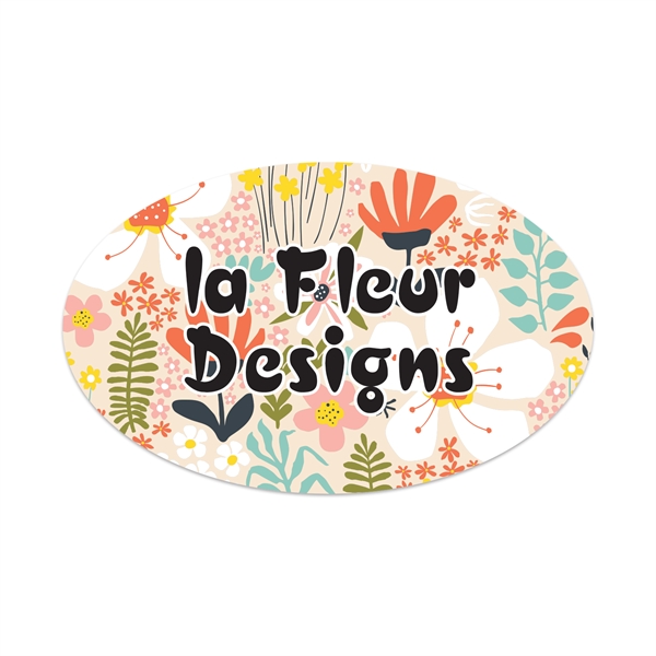 3" x 5" oval shaped white static vinyl decal with static... from ASI 56950 Gill Studios Inc / Gill-Line®