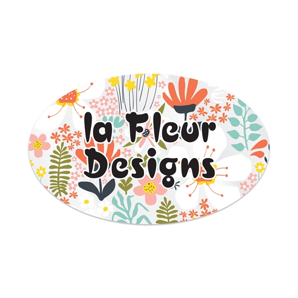 3" x 5" oval shaped clear static vinyl decal with static... from ASI 56950 Gill Studios Inc / Gill-Line®