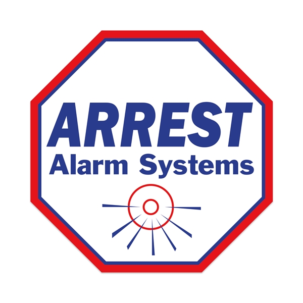 4" x 4" octagon shaped white vinyl decal with permanent adhesive... from ASI 56950 Gill Studios Inc / Gill-Line®