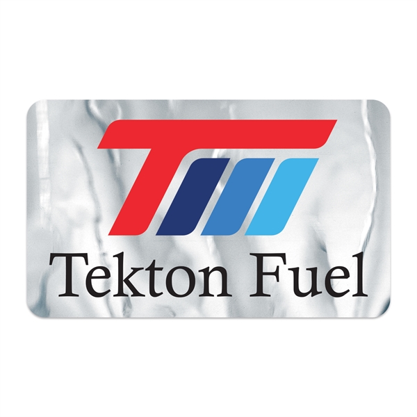 3" x 5" rectangular chrome polyester decal with permanent adhesive backing,... from ASI 56950 Gill Studios Inc / Gill-Line®