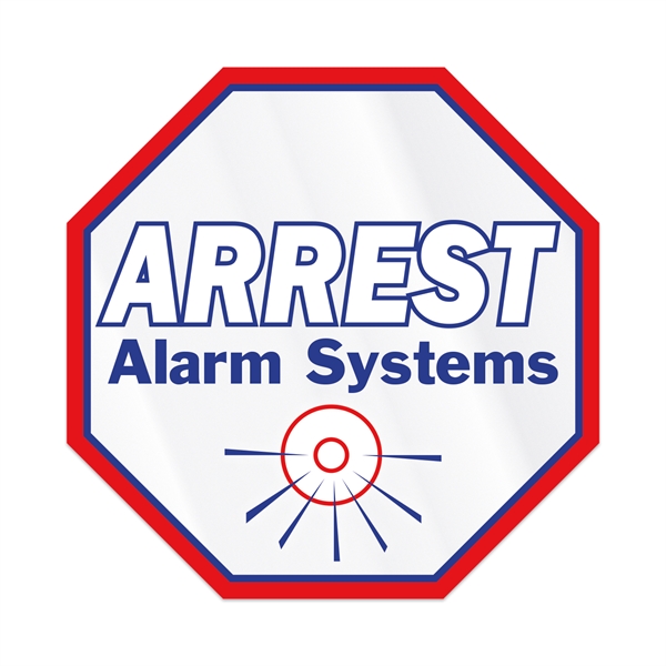 4" x 4" octagon shaped clear polyester decal with permanent adhesive... from ASI 56950 Gill Studios Inc / Gill-Line®