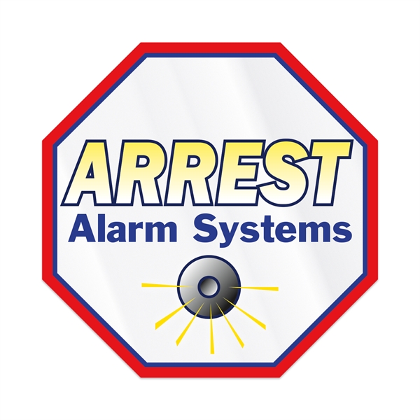 4" x 4" octagon shaped clear polyester decal with permanent adhesive... from ASI 56950 Gill Studios Inc / Gill-Line®