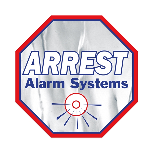 4" x 4" octagon shaped chrome polyester decal with permanent adhesive... from ASI 56950 Gill Studios Inc / Gill-Line®