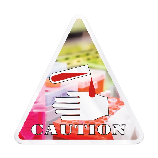 4" x 4" triangle shaped clear polyester decal with ultra removable... from ASI 56950 Gill Studios Inc / Gill-Line®