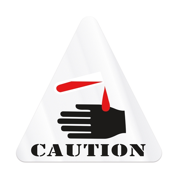 4" x 4" triangle shaped clear static vinyl decal with static... from ASI 56950 Gill Studios Inc / Gill-Line®