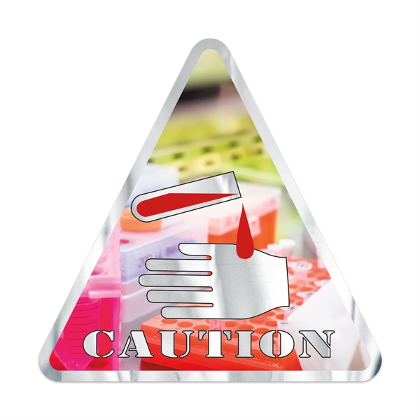 4" x 4" triangle shaped clear static vinyl decal with static... from ASI 56950 Gill Studios Inc / Gill-Line®