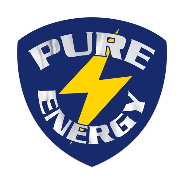 4" x 4" shield shaped chrome polyester decal with permanent adhesive... from ASI 56950 Gill Studios Inc / Gill-Line®