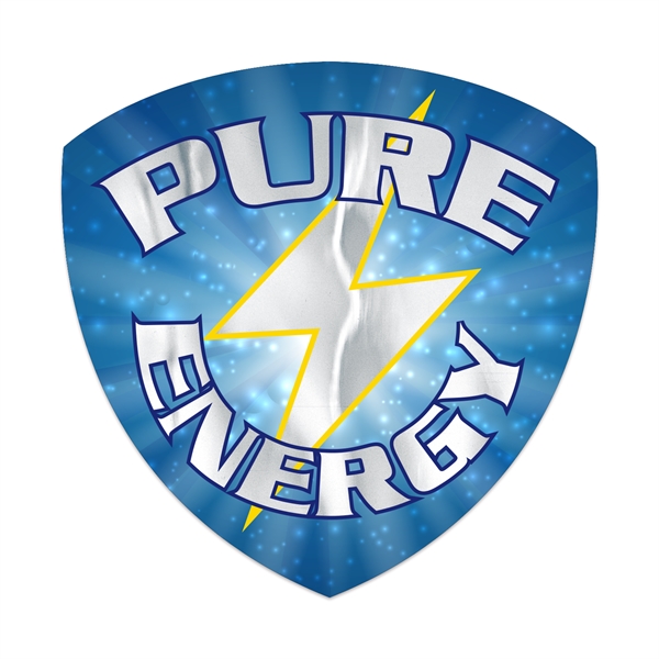 4" x 4" shield shaped chrome polyester decal with permanent adhesive... from ASI 56950 Gill Studios Inc / Gill-Line®