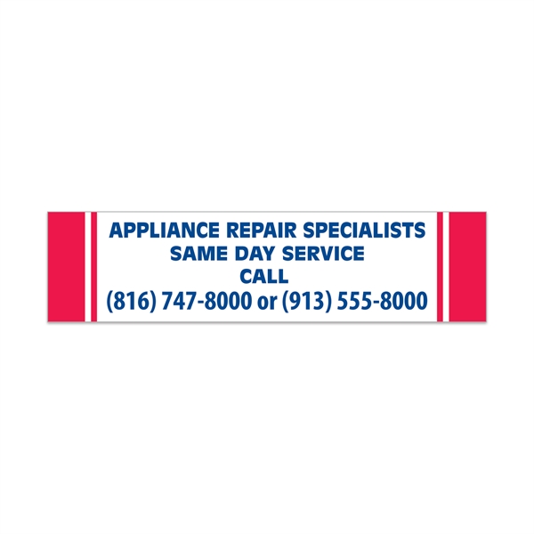 1" x 4" rectangular white vinyl decal with ultra removable adhesive... from ASI 56950 Gill Studios Inc / Gill-Line®