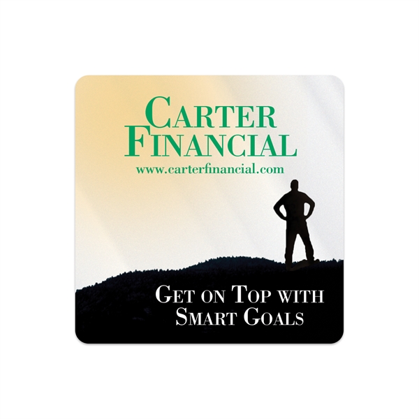 2.5" x 2.5" square shaped clear polyester decal with permanent adhesive... from ASI 56950 Gill Studios Inc / Gill-Line®