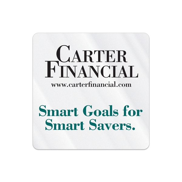 2.5" x 2.5" square shaped clear polyester decal with permanent adhesive... from ASI 56950 Gill Studios Inc / Gill-Line®