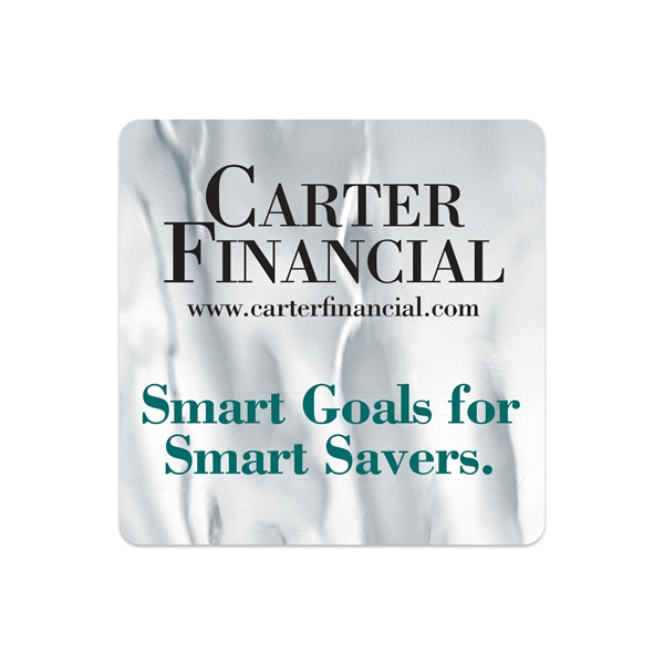 2.5" x 2.5" square shaped chrome polyester decal with permanent adhesive... from ASI 56950 Gill Studios Inc / Gill-Line®