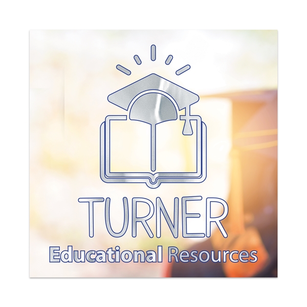 2.5" x 2.5" square shaped chrome polyester decal with permanent adhesive... from ASI 56950 Gill Studios Inc / Gill-Line®