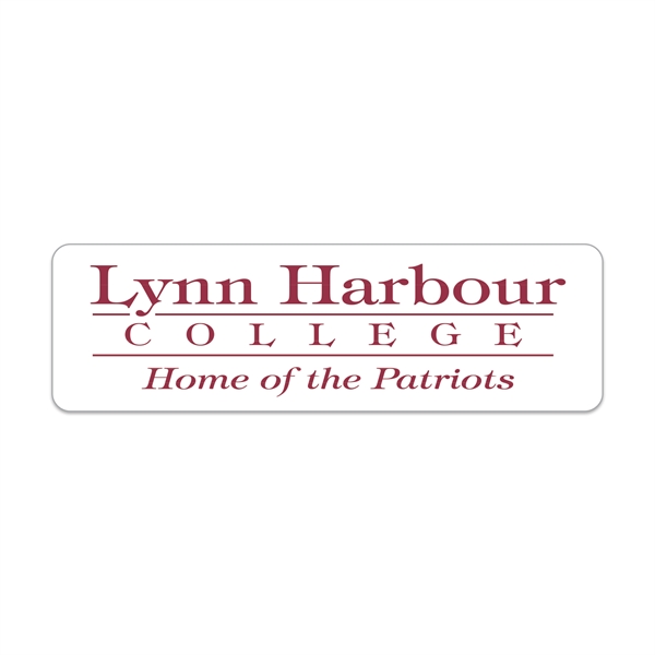 1 3/4" x 5 3/4" rectangular shaped white vinyl decal with... from ASI 56950 Gill Studios Inc / Gill-Line®