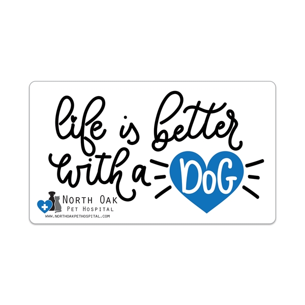 2 3/4" x 4 3/4" rectangular shaped white vinyl decal with... from ASI 56950 Gill Studios Inc / Gill-Line®