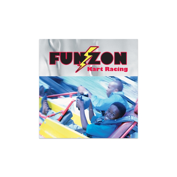 1.75" x 1.75" square chrome polyester decal with permanent adhesive backing,... from ASI 56950 Gill Studios Inc / Gill-Line®