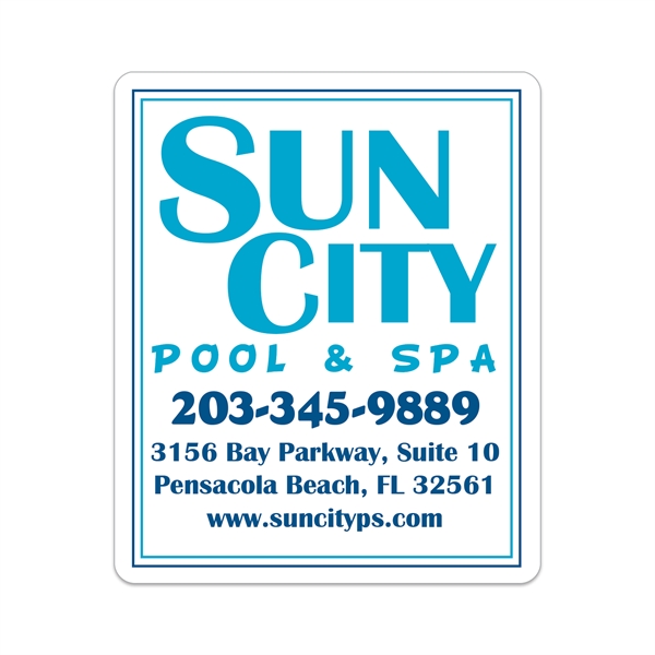 2 1/2" x 3" rectangular shaped white vinyl decal with removable... from ASI 56950 Gill Studios Inc / Gill-Line®