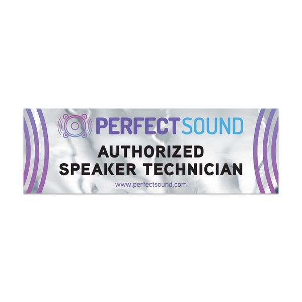 2" x 6" rectangular shaped chrome polyester decal with permanent adhesive... from ASI 56950 Gill Studios Inc / Gill-Line®