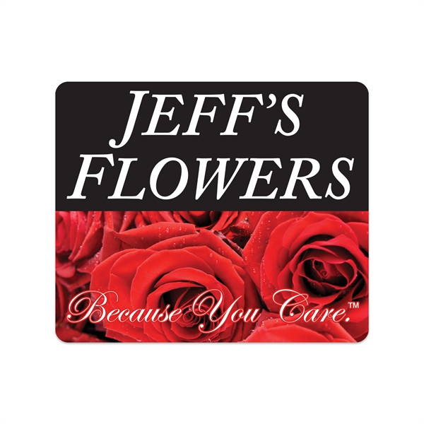 2 1/2" x 3" rectangular shaped white vinyl decal with removable... from ASI 56950 Gill Studios Inc / Gill-Line®