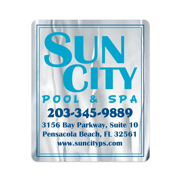 2 1/2" x 3" rectangular shaped chrome polyester decal with permanent... from ASI 56950 Gill Studios Inc / Gill-Line®