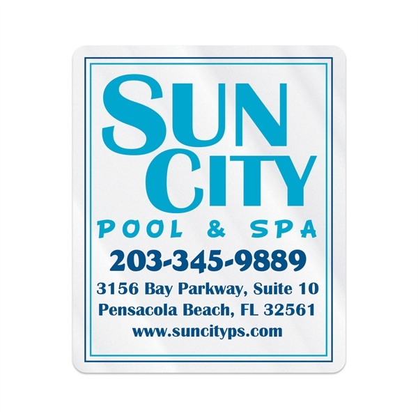 2 1/2" x 3" rectangular shaped clear polyester decal with ultra... from ASI 56950 Gill Studios Inc / Gill-Line®