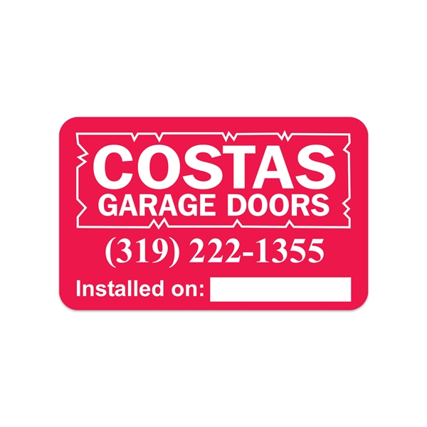 2.5" x 4" rectangular shaped white vinyl decal with permanent adhesive... from ASI 56950 Gill Studios Inc / Gill-Line®