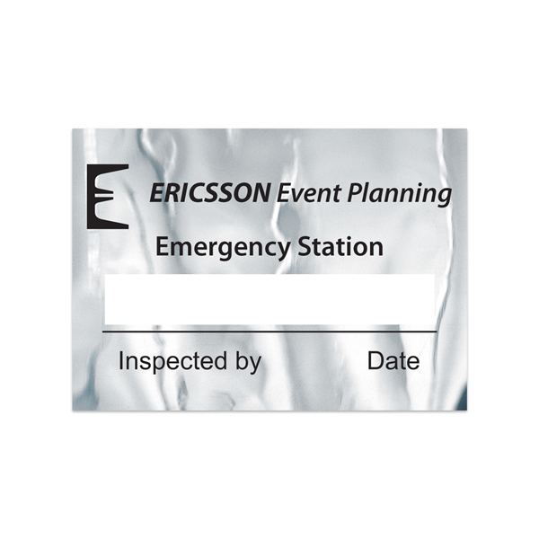 2.5" x 3.5" rectangular chrome polyester decal with permanent adhesive backing,... from ASI 56950 Gill Studios Inc / Gill-Line®