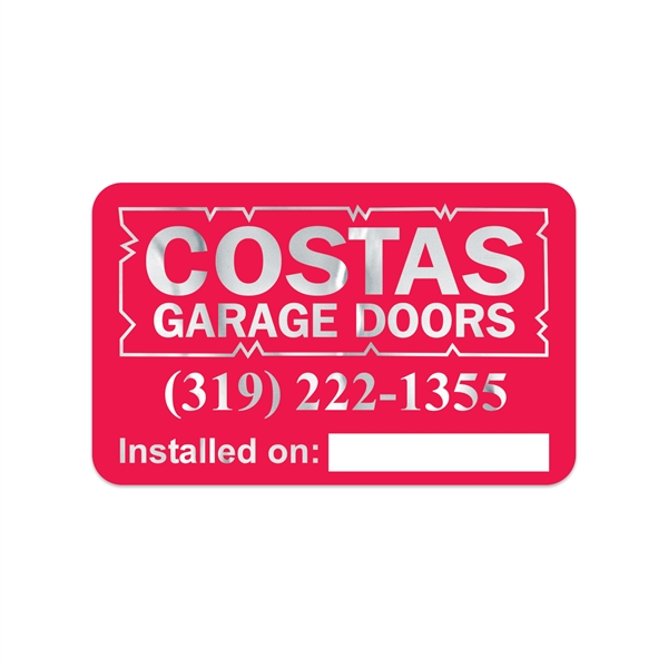 2.5" x 4" rectangular shaped chrome polyester decal with permanent adhesive... from ASI 56950 Gill Studios Inc / Gill-Line®