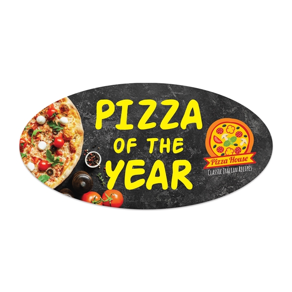 2" x 4" oval shaped white vinyl decal with removable adhesive... from ASI 56950 Gill Studios Inc / Gill-Line®