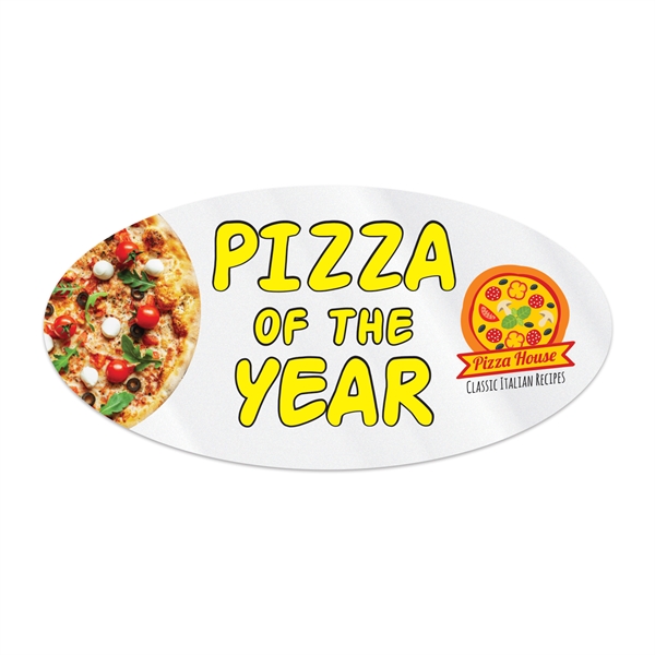 2" x 4" oval shaped clear polyester decal with permanent adhesive... from ASI 56950 Gill Studios Inc / Gill-Line®