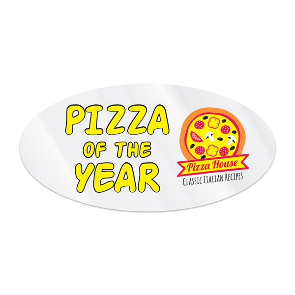 2" x 4" oval shaped clear static vinyl decal with static... from ASI 56950 Gill Studios Inc / Gill-Line®