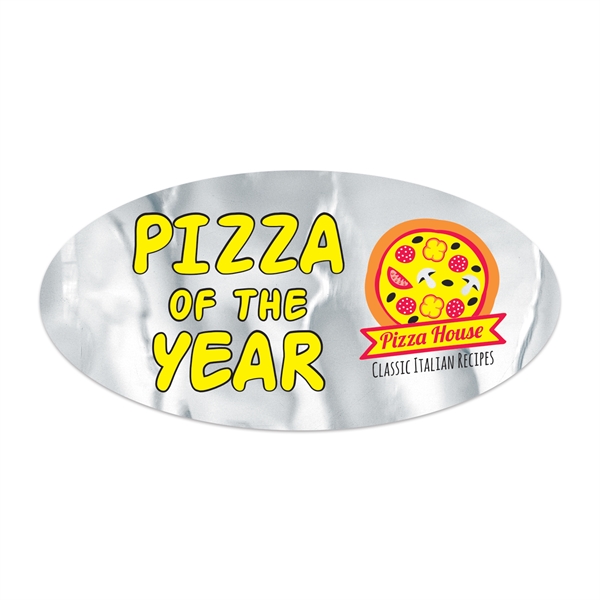 2" x 4" oval shaped chrome polyester decal with permanent adhesive... from ASI 56950 Gill Studios Inc / Gill-Line®