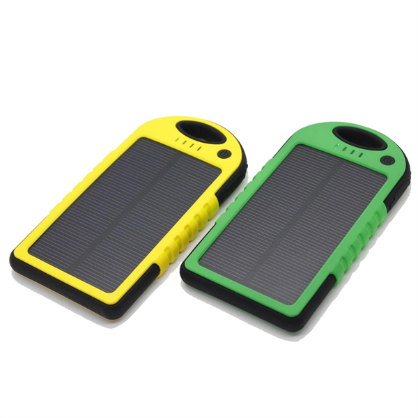Solar power bank made of plastic with a 5000 mAh battery... from ASI 37218 Athena Promo (tm)