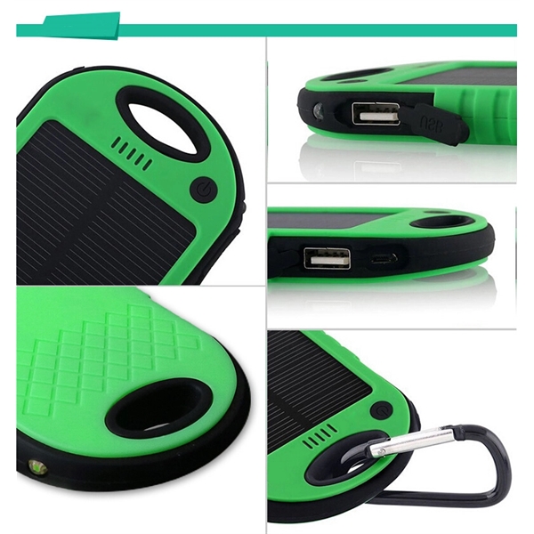 Solar power bank made of plastic with a 5000 mAh battery... from ASI 37218 Athena Promo (tm)