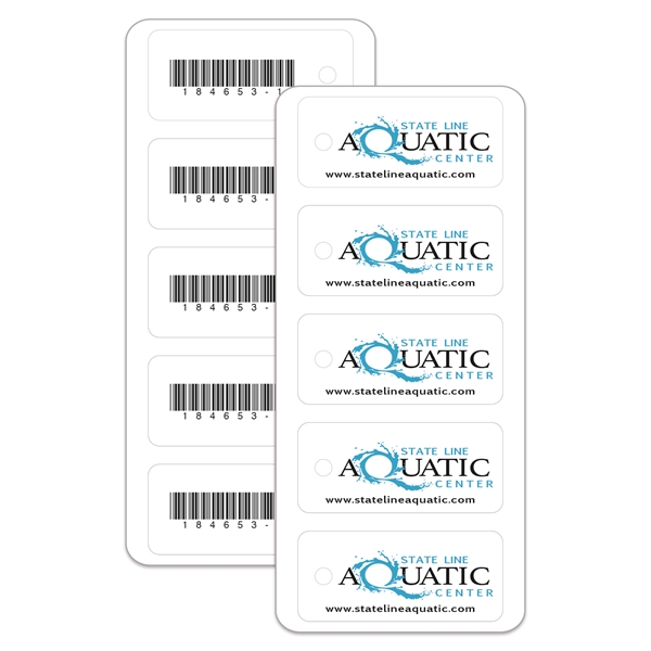 White high gloss laminated plastic combination loyalty cards and key tag.... from ASI 56950 Gill Studios Inc / Gill-Line®
