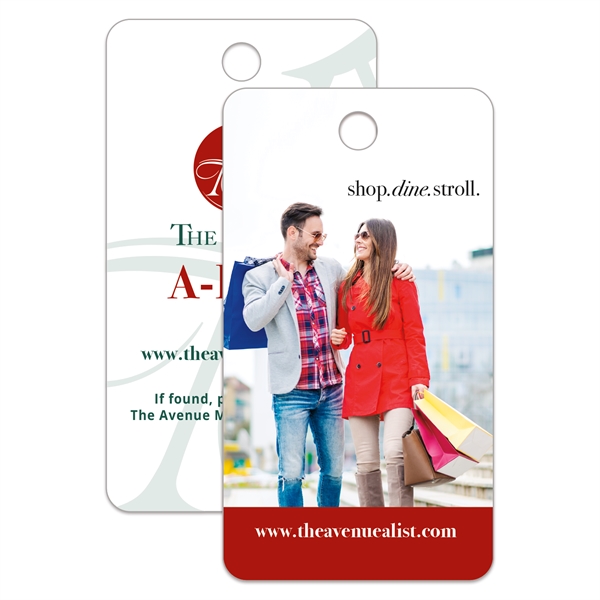 White high gloss laminated plastic combination loyalty cards and key tag.... from ASI 56950 Gill Studios Inc / Gill-Line®