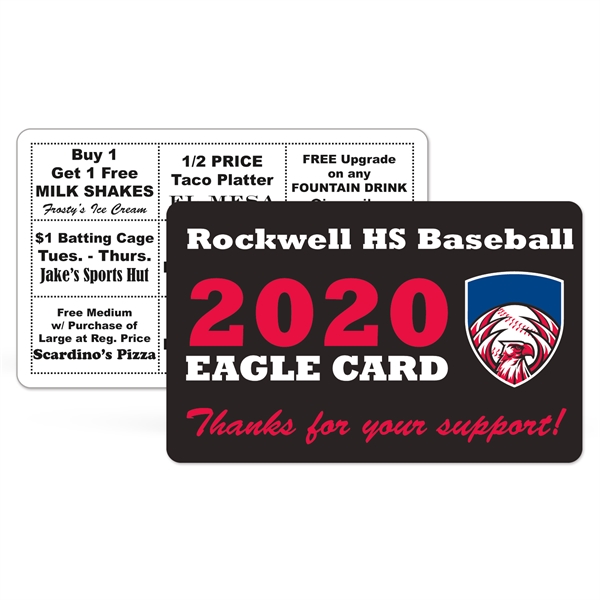 Membership card made of white gloss vinyl plastic imprinted with durable... from ASI 56950 Gill Studios Inc / Gill-Line®