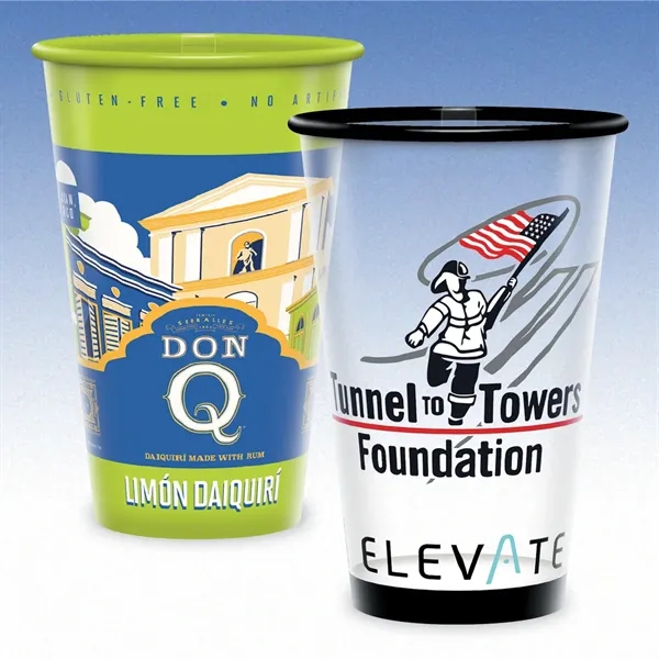 16 oz-Reusable Clear Plastic Cup-Hi-Definition Full-Color, Top-Shelf Dishwasher Safe, Made in... from ASI 49716 Digispec & CounterPoint