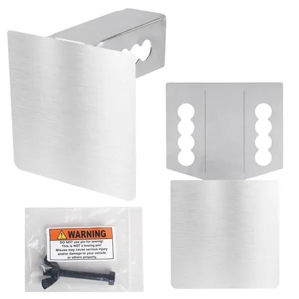 A USA-made stainless steel trailer hitch cover with a foldable design,... from ASI 61966 HPG / Best Promotions USA