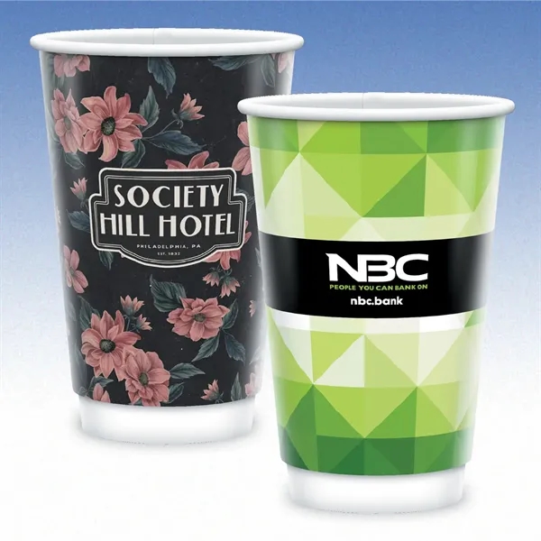 16 oz-Vx2® Gloss Double Wall Insulated Paper Cup with Hi-Definition Full-Color... from ASI 49716 Digispec & CounterPoint