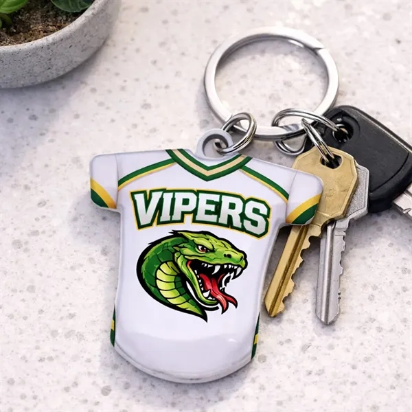 Classic jersey shaped keychain perfect for teams, giveaways, and branding.... from ASI 38120 Ball Pro / Diversified Quality Kitchenware