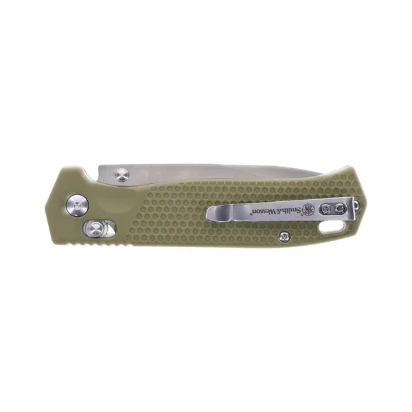 Smith & Wesson® knife that features a premium steel point blade... from ASI 46170 Compass Industries Inc