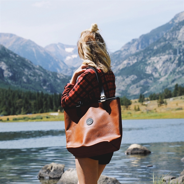 USA Made Bison Leather Tote Bag made from genuine bison leather... from ASI 46170 Compass Industries Inc