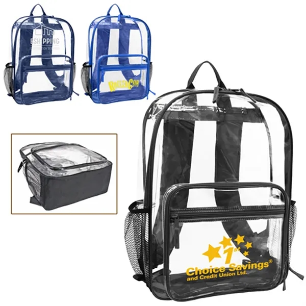 Jumbo clear PVC backpack with multiple zip pockets.... from ASI 37455 Atteff International Inc