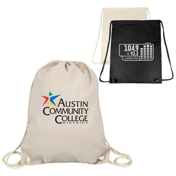 Promo cotton drawstring backpack with reinforced corners.... from ASI 37455 Atteff International Inc