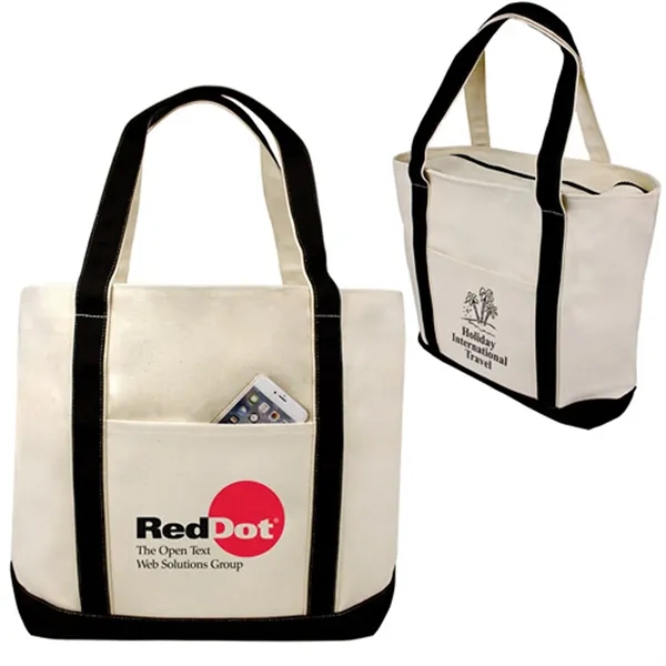 Jumbo 2-tone cotton canvas boat tote with zip & interior pocket.... from ASI 37455 Atteff International Inc
