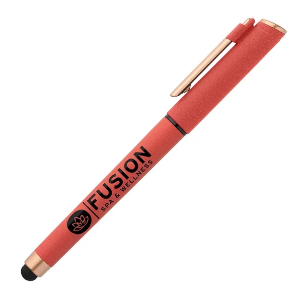 The Memphis Rose Gold Plastic Gel Pen features a stone-finish ABS... from ASI 62088 IDProductsource